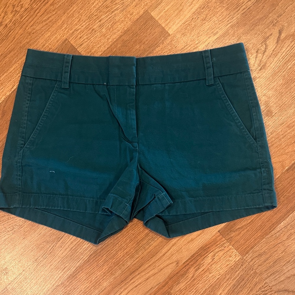 J. Crew High Waist Dark Green Shorts